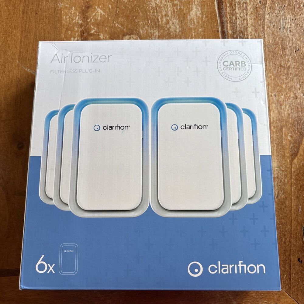 Clarifion Air Ionizer Filterless Plug-In Air Purifier 6 Pack Open Box Unused